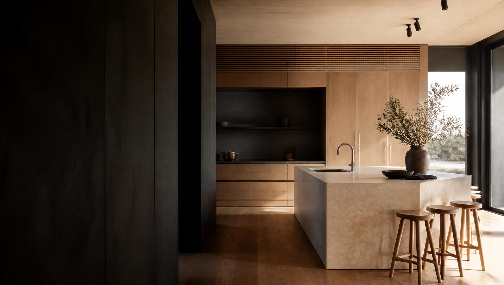Bespoke timber and stone kitchen by Forme Kitchens & Cabinetry